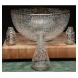 Hazel Atlas Gold & White Speckled Glassware