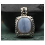 .925 Blue Lace Agate & Sapphire Pendant - Ripka