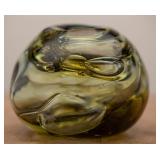 Richard Stauffer Art Glass Green Blown Glass