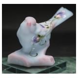 Fenton Burmese Glass Bird Hand Painted Figurine