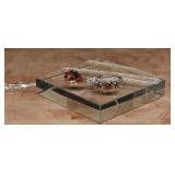 Sterling Silver Necklace & Ring w/ Tourmaline -New