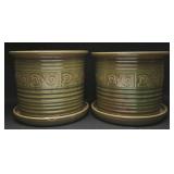 Trendspot 13" Green Ceramic Cylinder Planters (2)