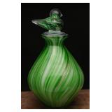 Hand Blow Art Glass W/ Songbird Stopper