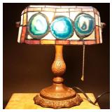 Tiffany Style Banker Geode Lamp