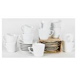 Tuxton Coffee Cups & Saucers (22 pcs)