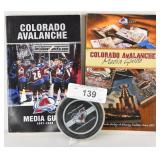 Colorado Avalanche Hockey Puck & Books