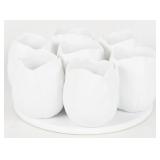 Sia Home Fashions White Ceramic Vase, 7 Tulips