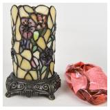 Tiffany Style Flora Candle Lamp, NEW