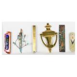 Jewish Door Mezuzah (6) & Brass Door Knocker
