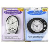 One Alarm Clock & One Desk Clock With Pendulum