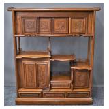 Asian Rosewood Carved Wood Display Case