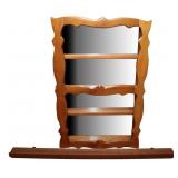 Mirrored Pine Wood Shelf & Long Wall Shelf (2)