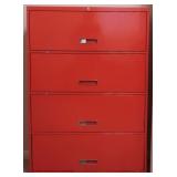 Vintage Red Filing Cabinet