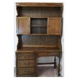 Harrison Executive Solid Oak Desk & Hutch