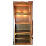 Traditional Oak Lighted Bookshelf