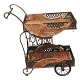 Vintage Serving Cart With Wheels