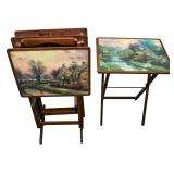 Retro Wood TV Trays & Stand