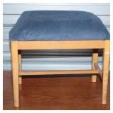 Vintage Wood Padded Stool
