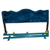 Vintage Royal Blue King Size Headboard & Frame