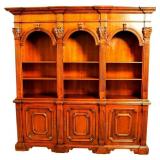 European Library Wall Bookcase, Solid Walnut