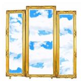 Hollywood Regency Baroque Mirror Room Screen