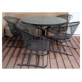 Iron Wrought Patio Table With Four Chairs (5)