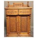 Antique Quarter Sawn Oak Sewing Machine Cabinet