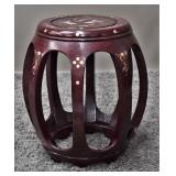 Dark Cherry Rosewood Drum Table Koi Fish