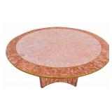 Vintage Pink Faux Marble & Gold Detail Table