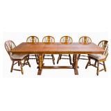 Colonial S Bent & Bros Oak Dining Table w/Chairs