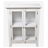 Rustic Reclaimed Wood Look Glass Front Cabinet