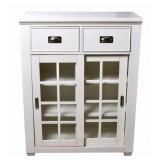 White Solid Wood Entryway Hallway Storage Cabinet