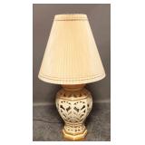 Vintage Ceramic Cut-Out Floral Lamp