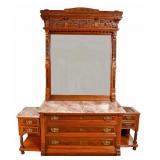 Eastlake J.H. Crane Walnut Dresser Marble Top