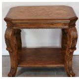 Drexel Two Tiered Oak Side Table