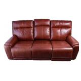 Leggett & Platt Brown Leather Reclining Sofa