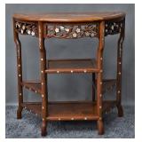 Rosewood and Mother of Pearl Demilune Table