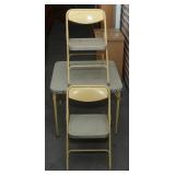 Samsonite Square Metal Table With Yellow Chair (3)