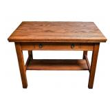 Oak Mission Style Library Entryway Table