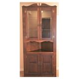 Mastercraft Dark Pine Curio Corner Cabinet