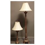 Vintage Faux Brass Rococo Lamp Set (2)