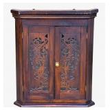 Antique Walnut Corner Hanging Cabinet