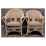 Vintage Wicker Rocking Chair Pair (2)