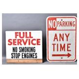 No Parking & Full Service Metal Signs (2)