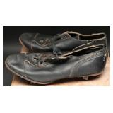 Antique Baseball Cleats With Metal Spikes