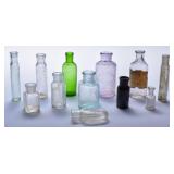 Miniature Medicine Bottles- Foley, Black Glass(12)