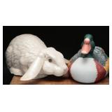 Ceramic Mallard and Bunny Shelf Hugger (2)
