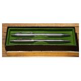NOS Chrome Quill Pen Set
