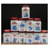 Hazel Atlas Milk Glass Spice Bottles 1940s (11)
