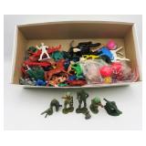 Vintage  Plastic Toy Indians, Cowboys, Animals